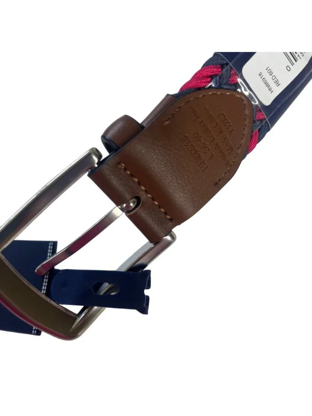 Original Penguin Stretch Belt Large 38-40 Blue Pink New Woven Elastic Golf Casua